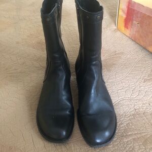 John Fluevog Black Leather boots with studs 7.5